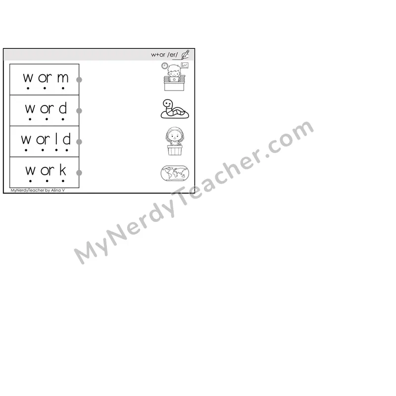 R-Controlled w+or /er/ — BW (C4 — Blend and Match)