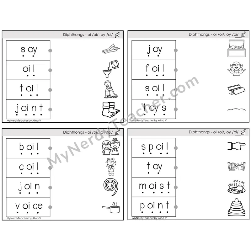 Diphthongs oi, oy /oi/ — BW (C4 — Blend and Match)