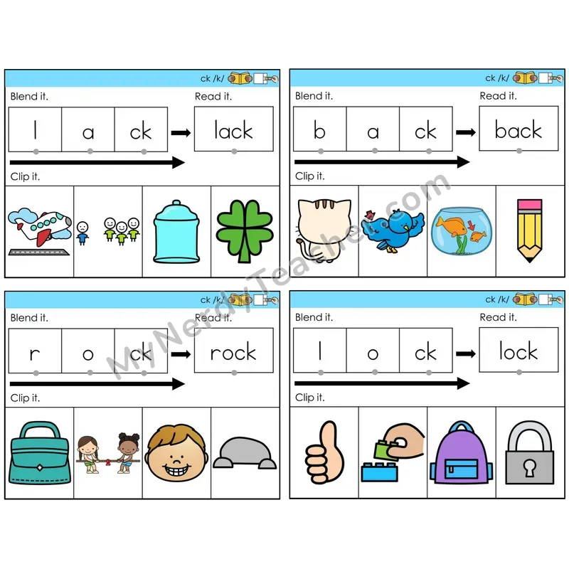 Digraph ck /k/ (C5 — Clip It)
