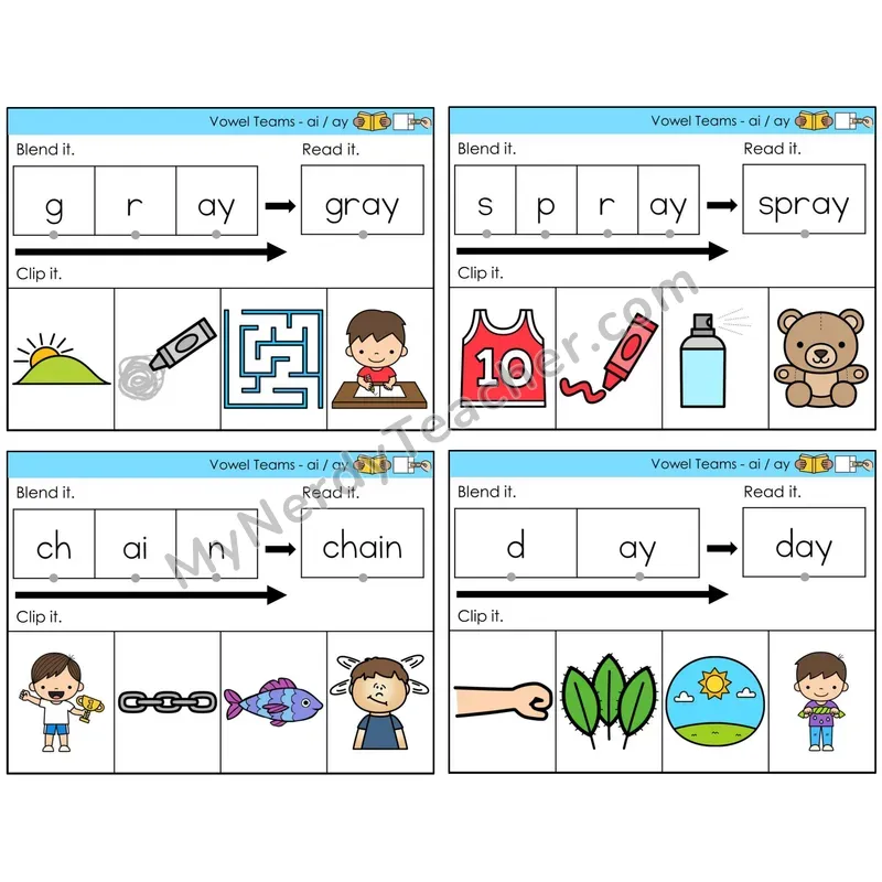 Vowel Teams ai, ay /a/ (C5 — Clip It)