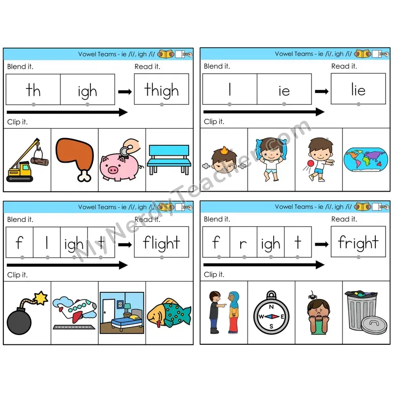 Vowel Teams ie, igh /i/ (C5 — Clip It)