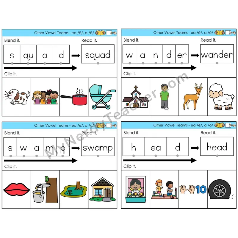 Vowel Teams ea /e/, a /o/ (C5 — Clip It)