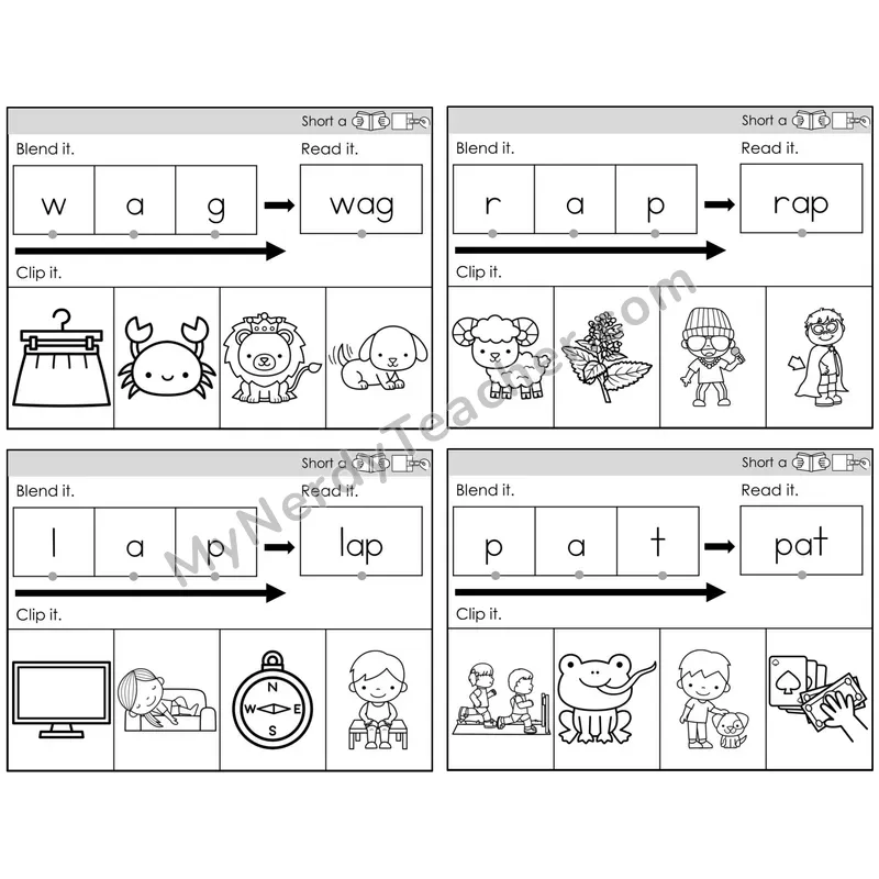 Short A /a/ — BW (C5 — Clip It)