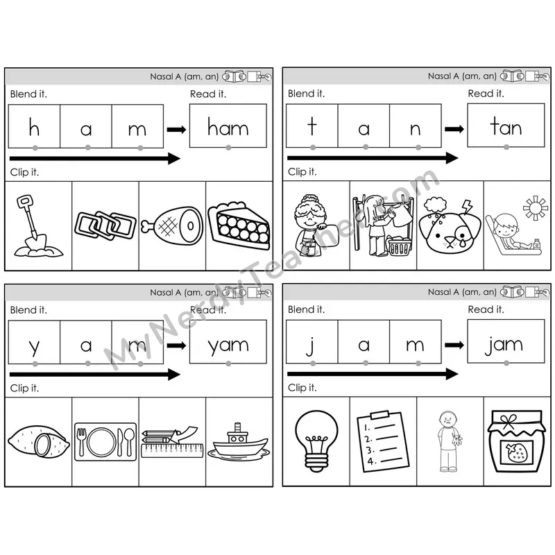Nasalized A (am, an) — BW (C5 — Clip It)
