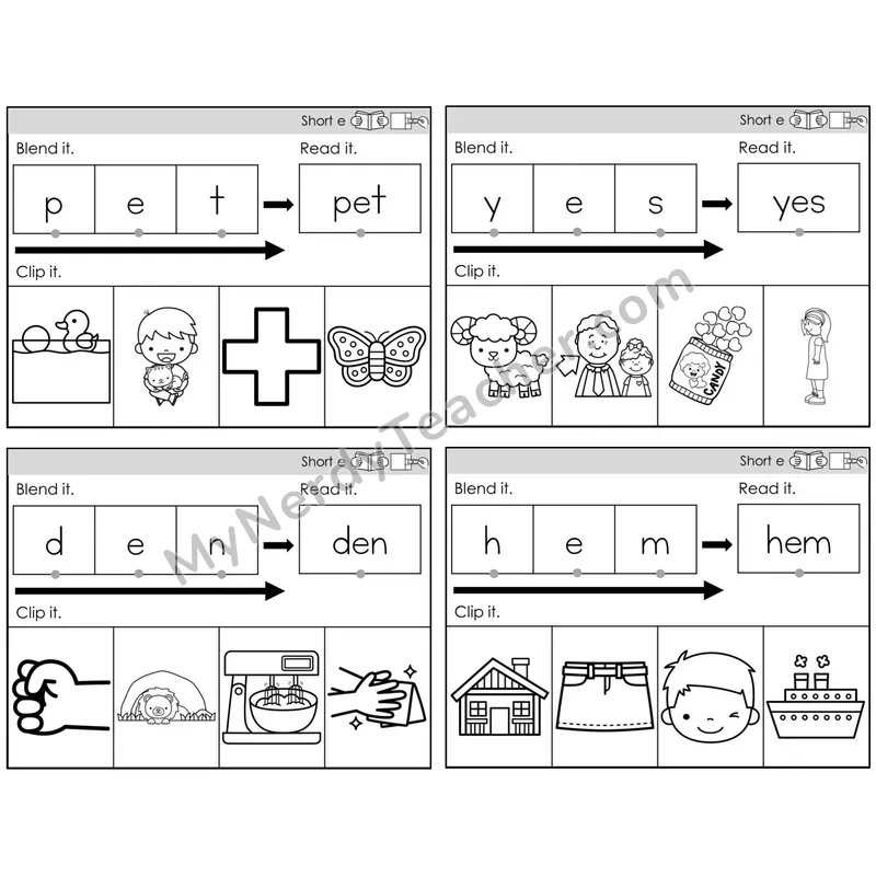Short E /e/ — BW (C5 — Clip It)