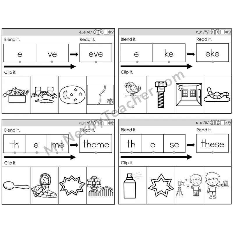 Long E Silent E (e_e) — BW (C5 — Clip It)