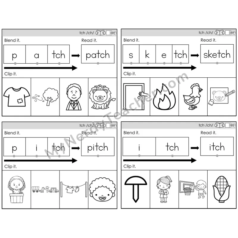Trigraph tch /ch/ — BW (C5 — Clip It)