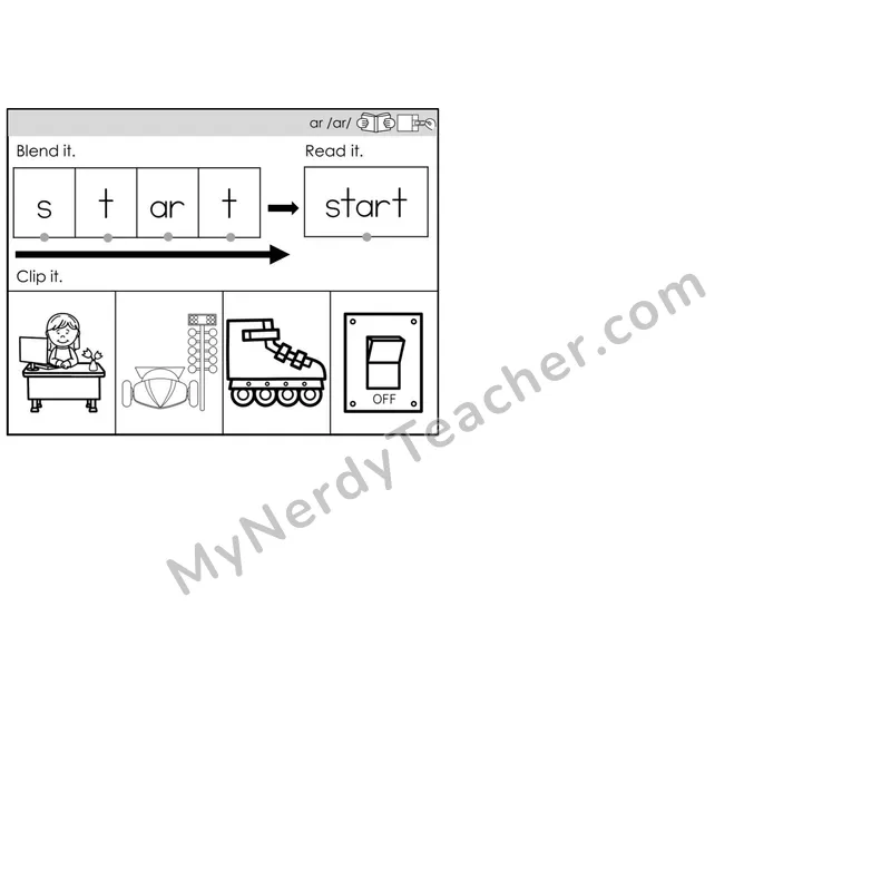 R-Controlled ar /ar/ — BW (C5 — Clip It)