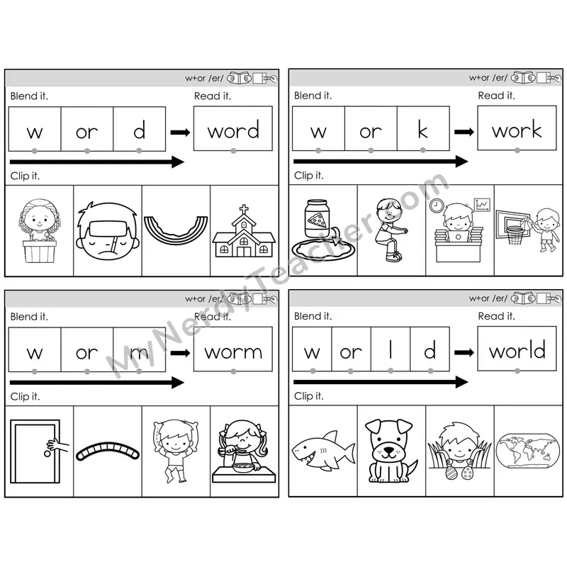 R-Controlled w+or /er/ — BW (C5 — Clip It)