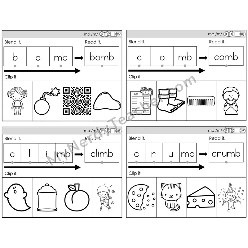 Silent Letter mb /m/ — BW (C5 — Clip It)