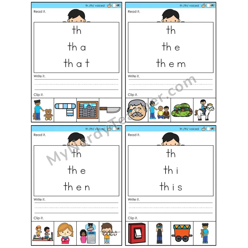Digraphs th (Voiced & Unvoiced) (C6 — Word Pyramids)