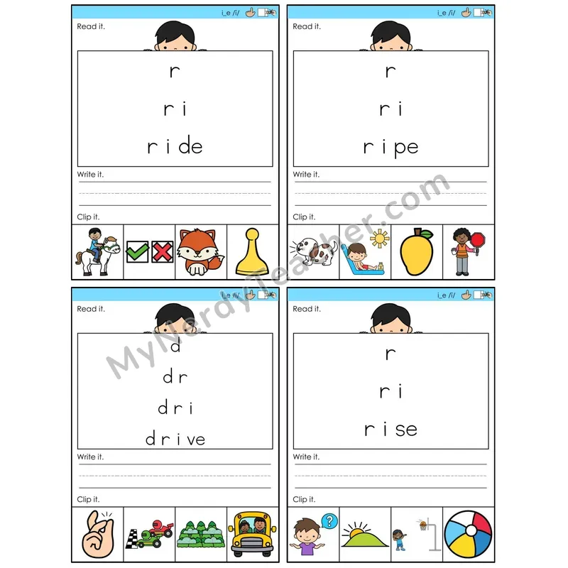 Long I Silent E (i_e) (C6 — Word Pyramids)