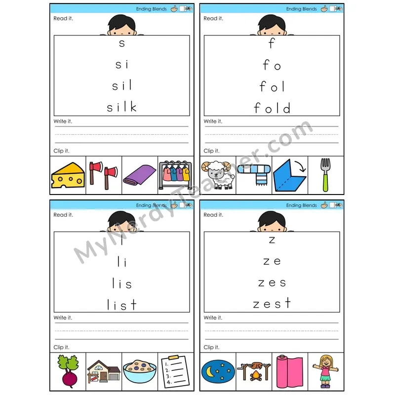 Ending Blends (C6 — Word Pyramids)