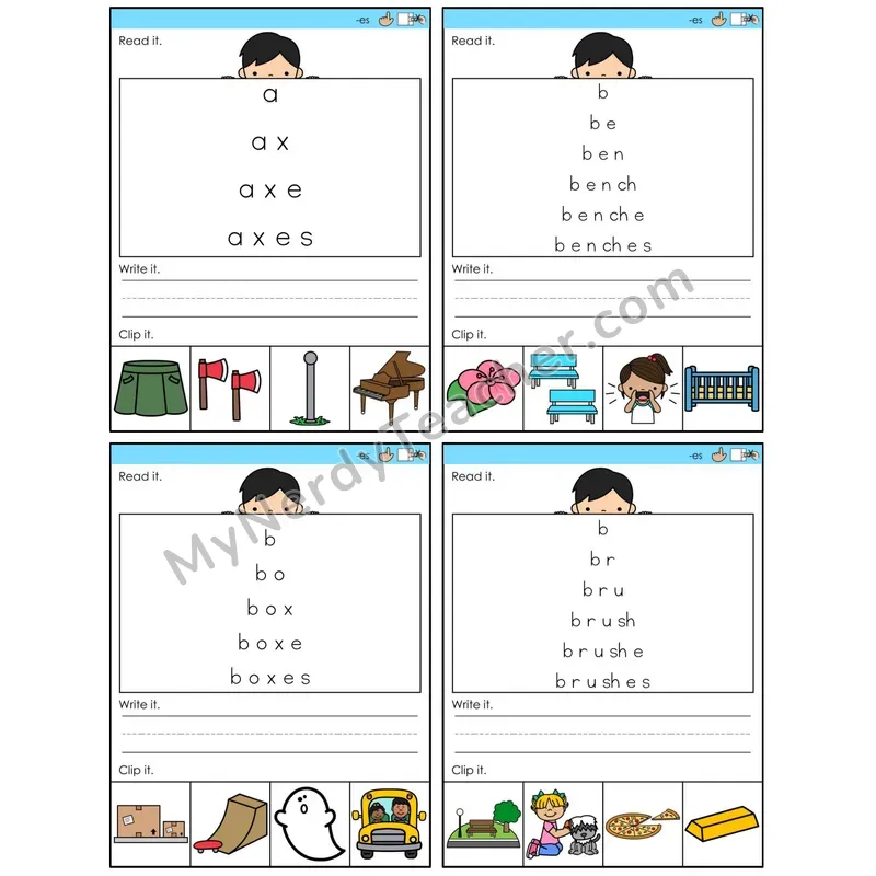 Inflectional Ending -es (C6 — Word Pyramids)