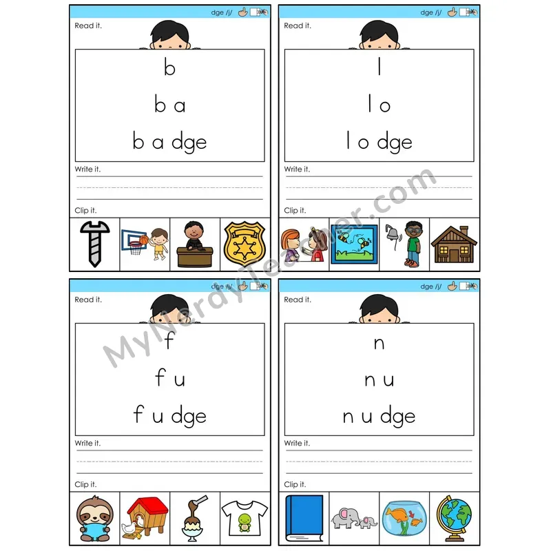 Trigraph dge /j/ (C6 — Word Pyramids)