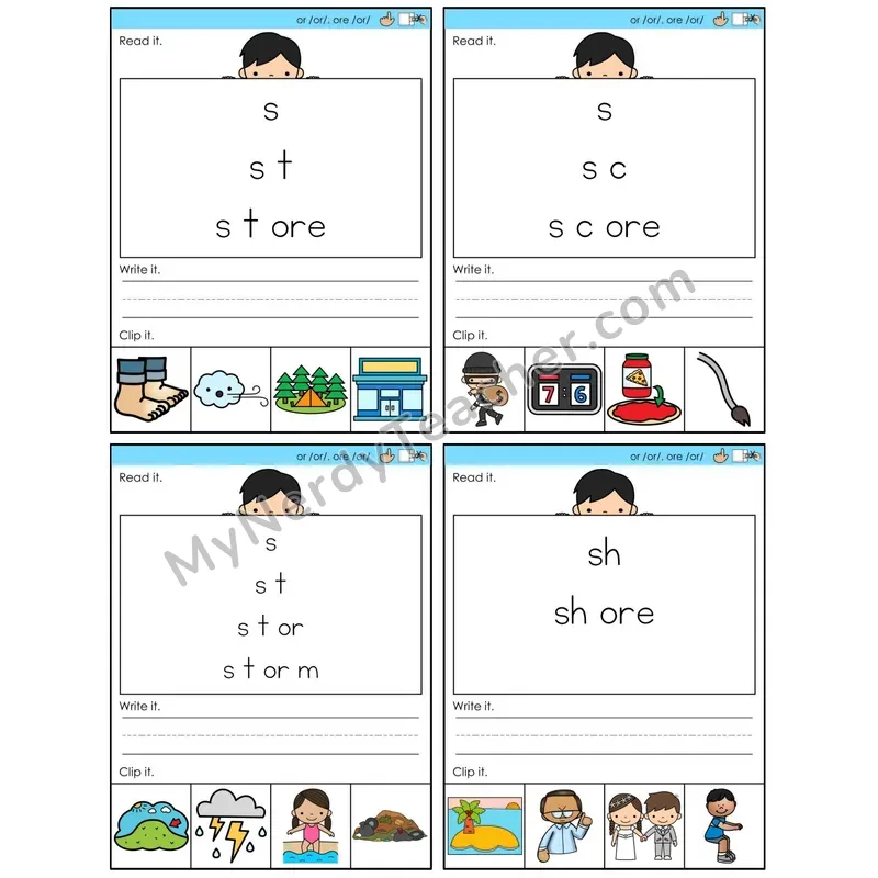R-Controlled or, ore /or/ (C6 — Word Pyramids)