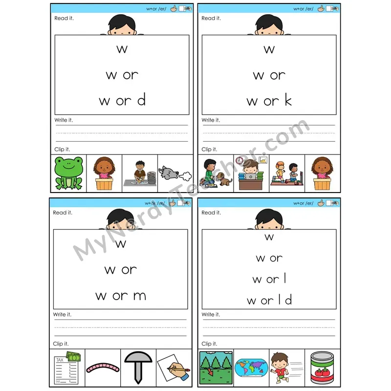 R-Controlled w+or /er/ (C6 — Word Pyramids)