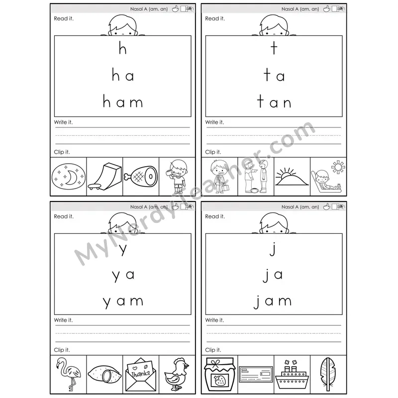 Nasalized A (am, an) — BW (C6 — Word Pyramids)