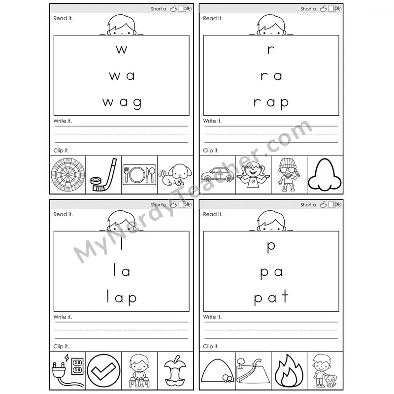 Short A /a/ — BW (C6 — Word Pyramids)