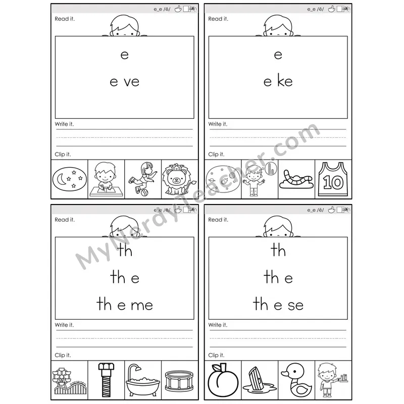 Long E Silent E (e_e) — BW (C6 — Word Pyramids)