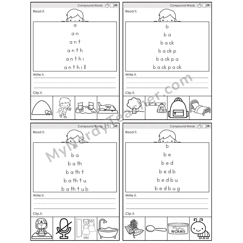 Compound Words — BW (C6 — Word Pyramids)