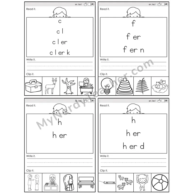 R-Controlled er /er/ — BW (C6 — Word Pyramids)