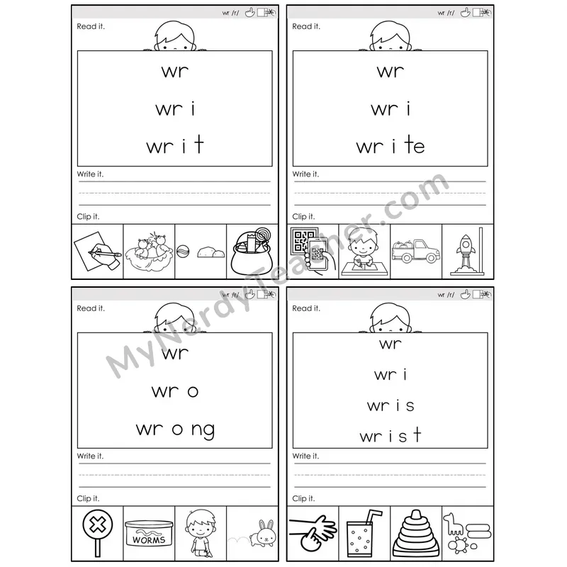 Silent Letter wr /r/ — BW (C6 — Word Pyramids)