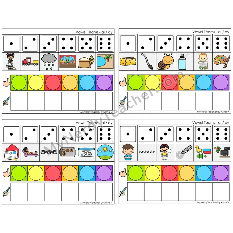 Vowel Teams ai, ay /a/ (C8 — Roll, Map, and Graph)