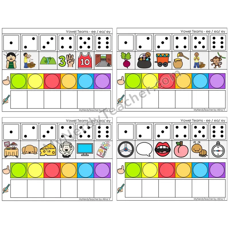 Vowel Teams ee, ea, ey /e/ (C8 — Roll, Map, and Graph)