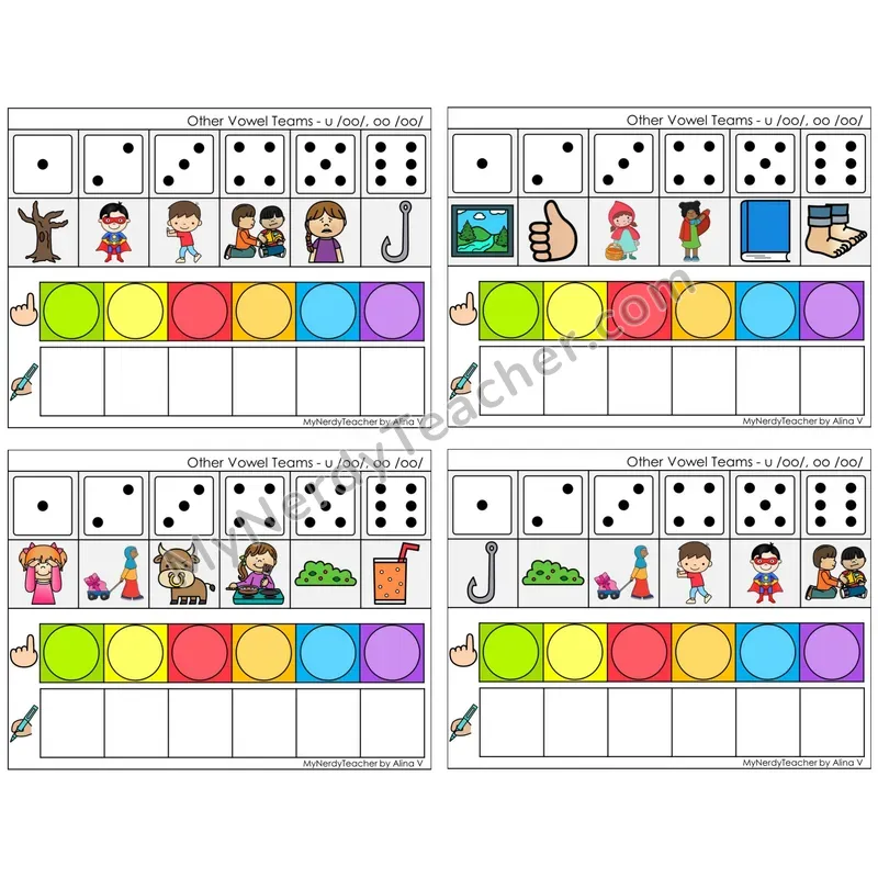 Vowel Teams oo, u /oo/ (book) (C8 — Roll, Map, and Graph)