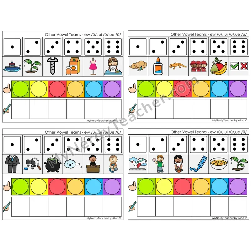 Vowel Teams ew, ui, ue /u/ (C8 — Roll, Map, and Graph)