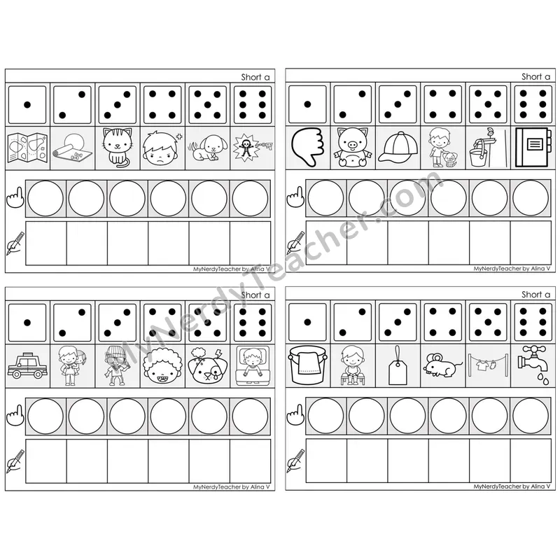 Short A /a/ — BW (C8 — Roll, Map, and Graph)