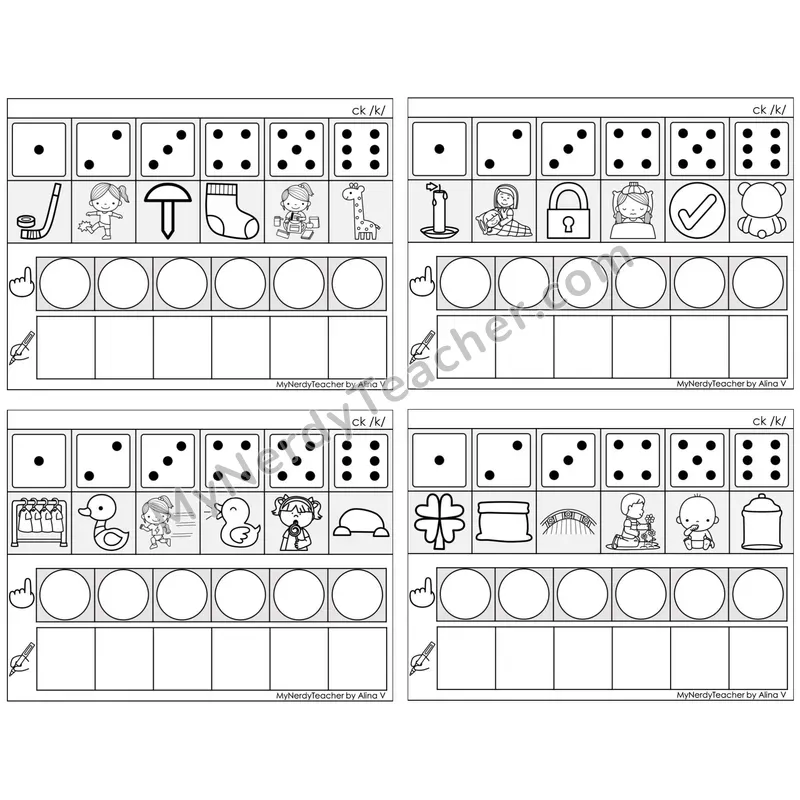 Digraph ck /k/ — BW (C8 — Roll, Map, and Graph)
