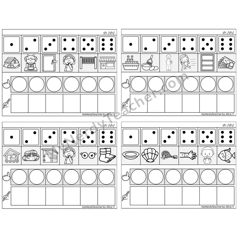 Digraph sh /sh/ — BW (C8 — Roll, Map, and Graph)