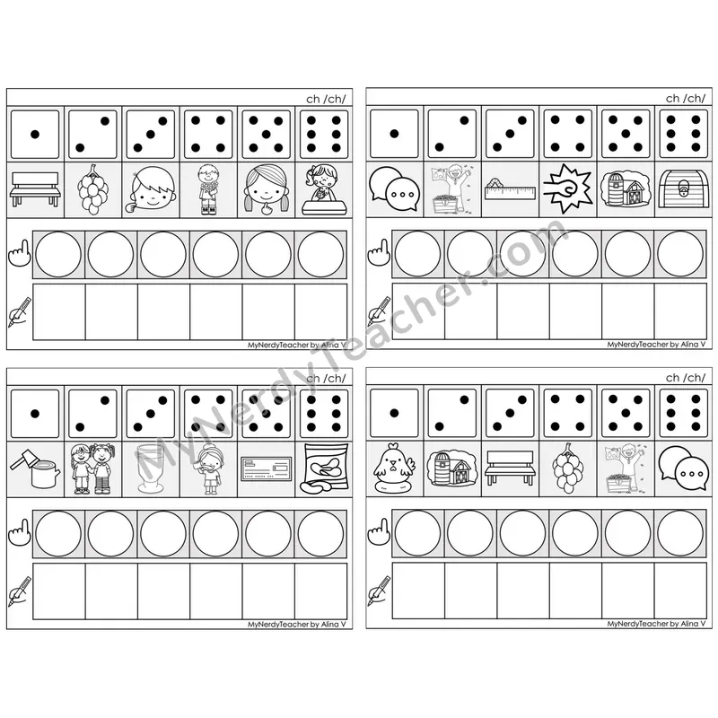 Digraph ch /ch/ — BW (C8 — Roll, Map, and Graph)