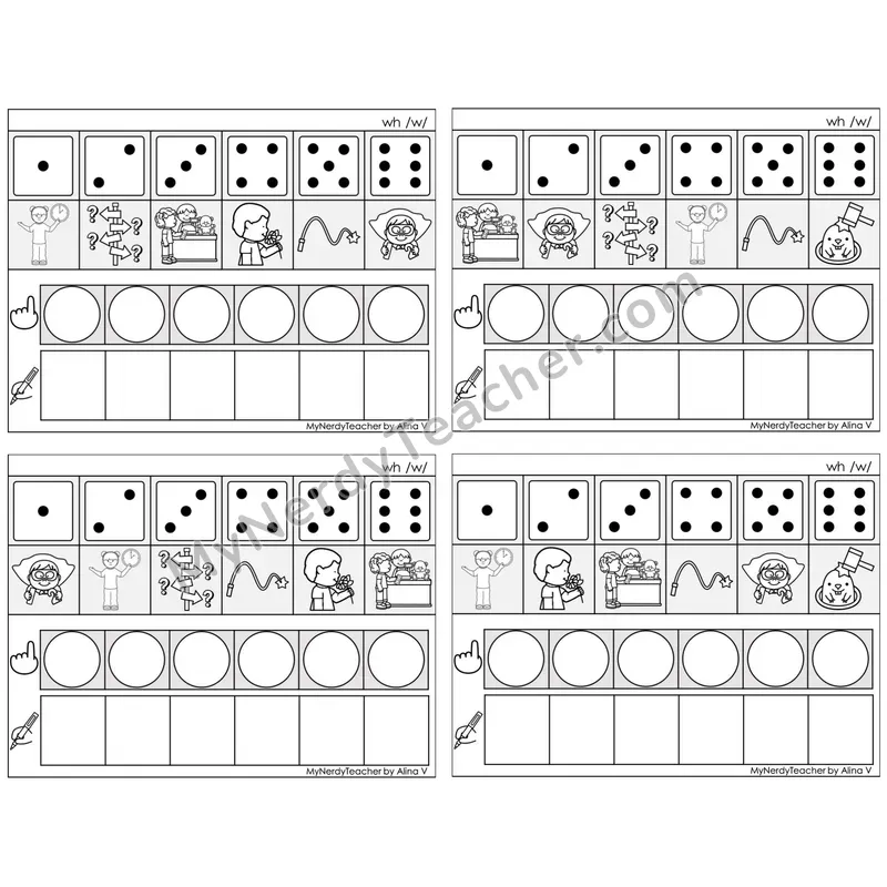 Digraph wh /w/ — BW (C8 — Roll, Map, and Graph)
