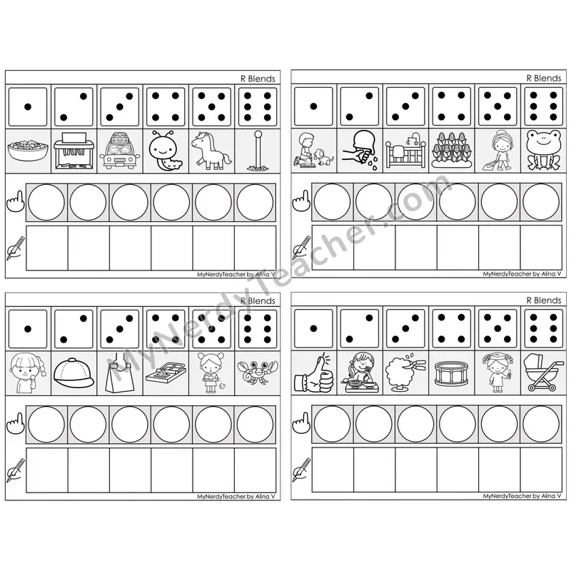 R Blends — BW (C8 — Roll, Map, and Graph)
