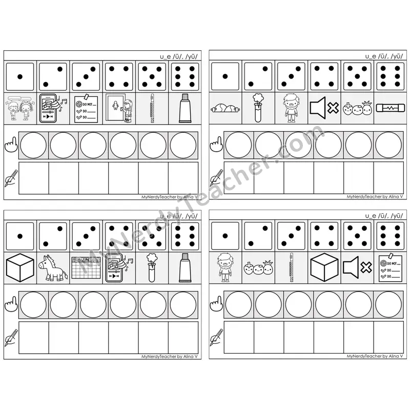 Long U Silent E (u_e) — BW (C8 — Roll, Map, and Graph)