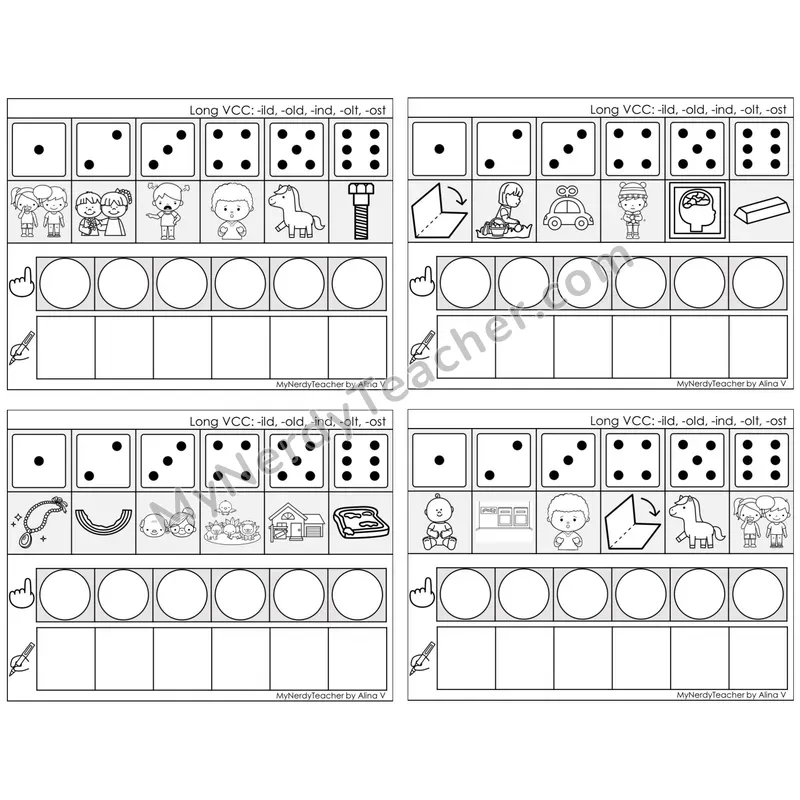 Long VCC (-ild, -old, -ind, -olt, -ost) — BW (C8 — Roll, Map, and Graph)