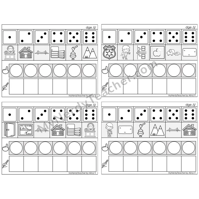 Trigraph dge /j/ — BW (C8 — Roll, Map, and Graph)