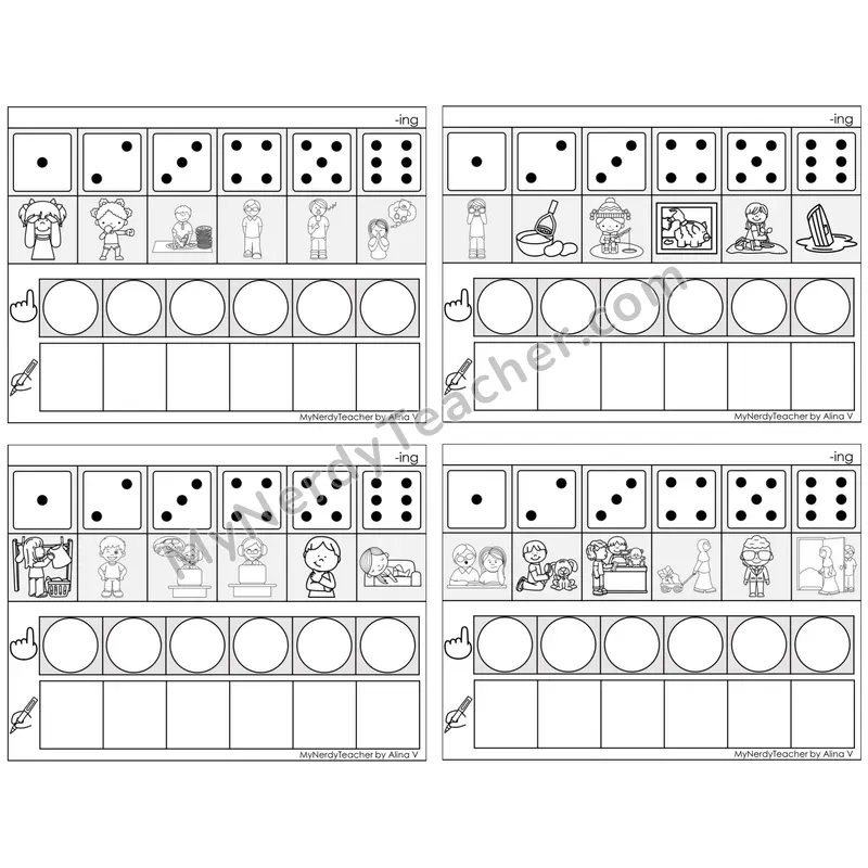 Inflectional Ending -ing — BW (C8 — Roll, Map, and Graph)