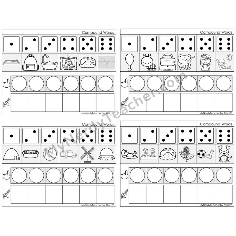 Compound Words — BW (C8 — Roll, Map, and Graph)