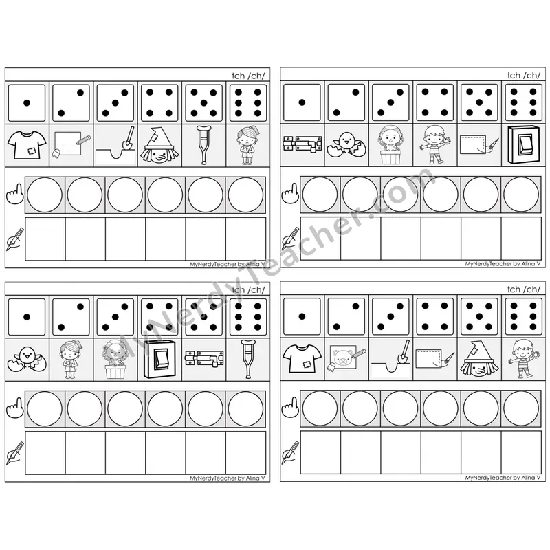 Trigraph tch /ch/ — BW (C8 — Roll, Map, and Graph)