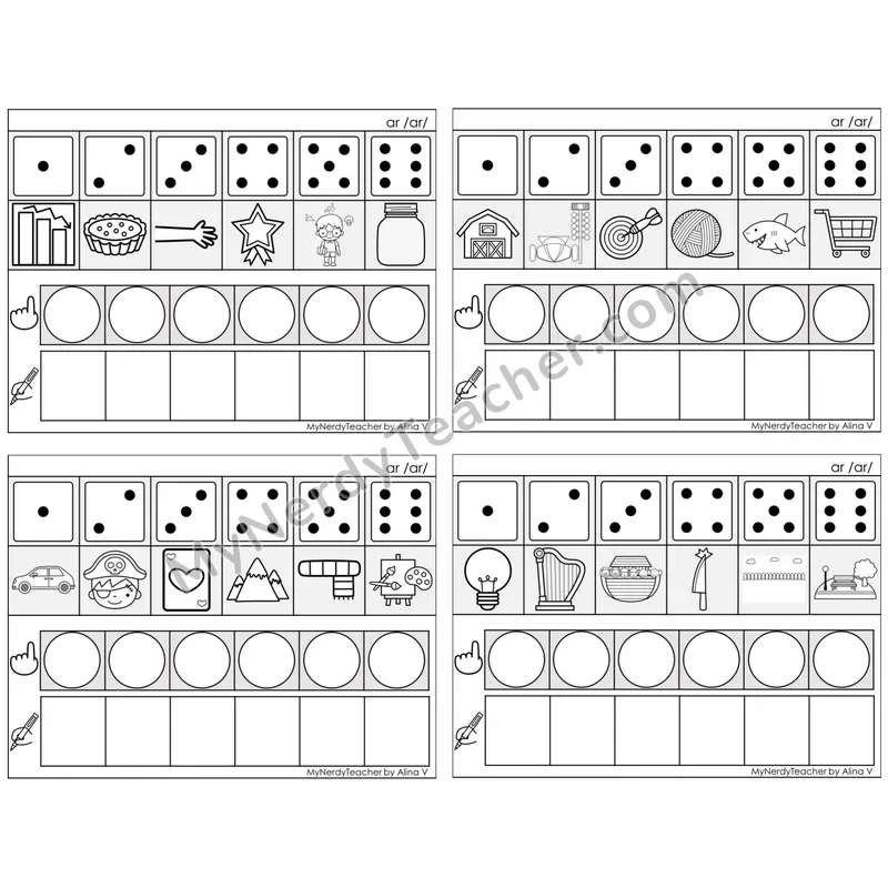 R-Controlled ar /ar/ — BW (C8 — Roll, Map, and Graph)