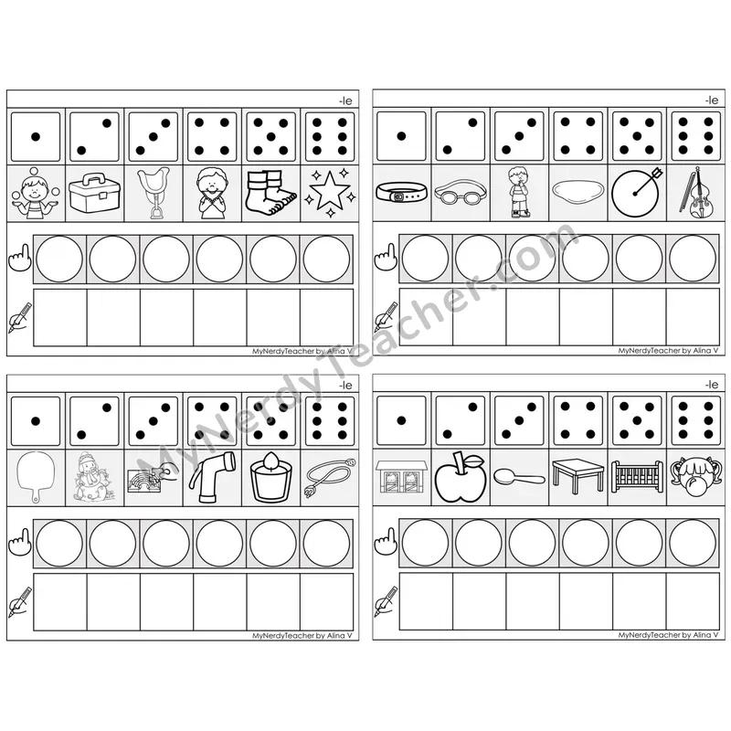 Consonant -le Syllable — BW (C8 — Roll, Map, and Graph)