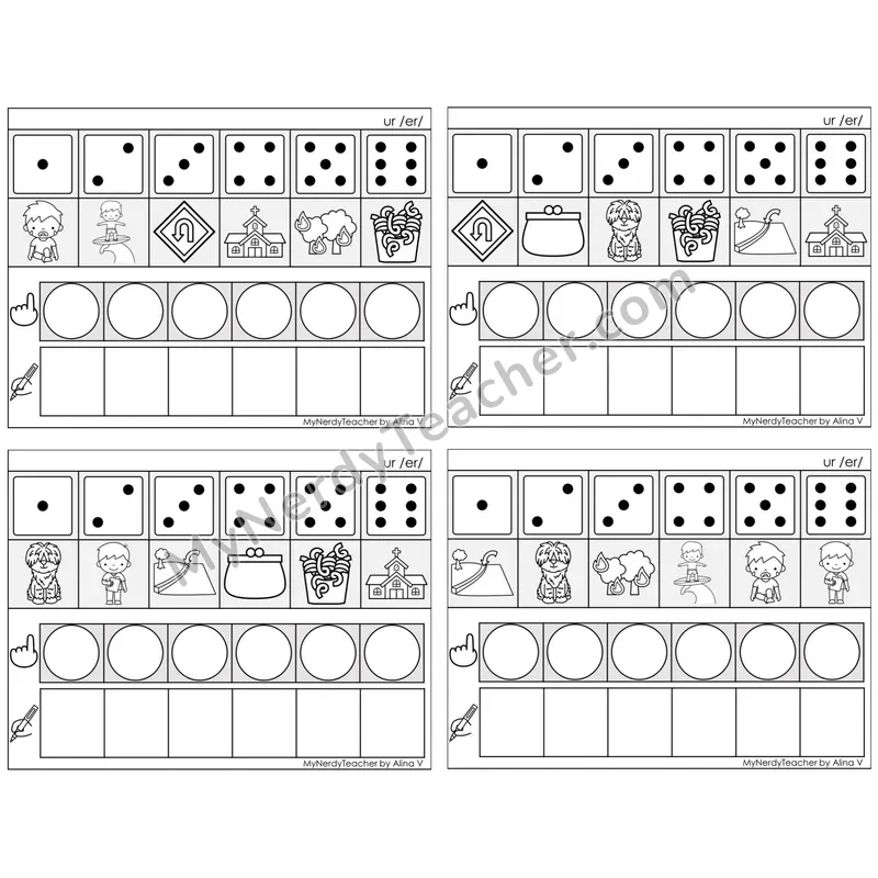 R-Controlled ur /er/ — BW (C8 — Roll, Map, and Graph)