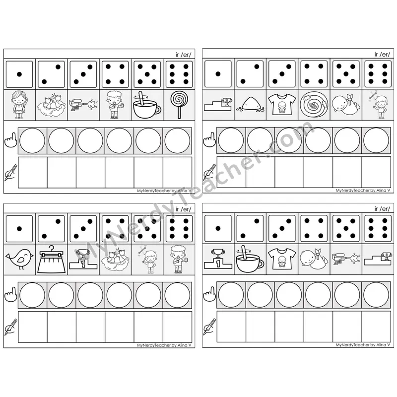 R-Controlled ir /er/ — BW (C8 — Roll, Map, and Graph)