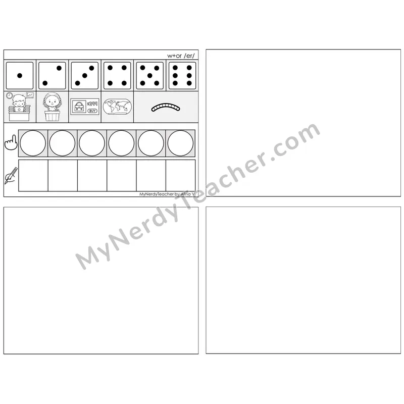 R-Controlled w+or /er/ — BW (C8 — Roll, Map, and Graph)