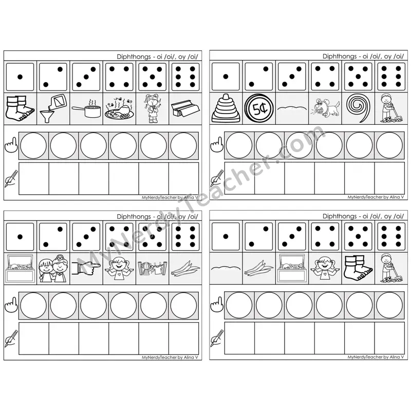 Diphthongs oi, oy /oi/ — BW (C8 — Roll, Map, and Graph)