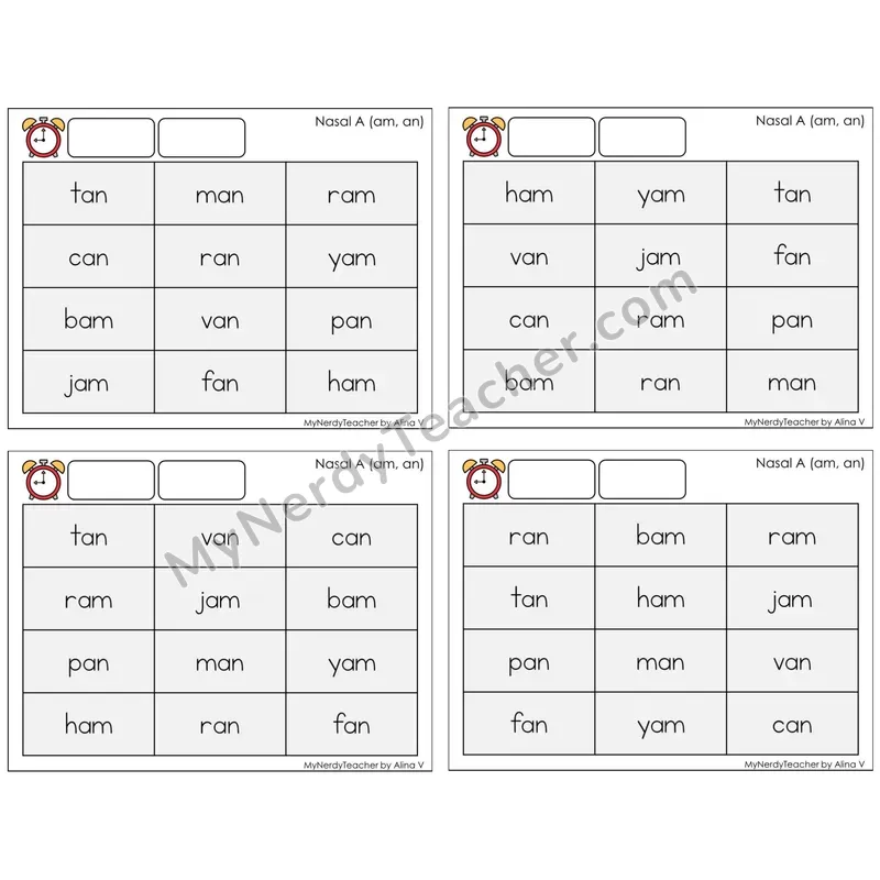 Nasalized A (am, an) (C9 — Fluency Drills)